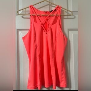 Orange Asymmetrical Cut Out Tank Top